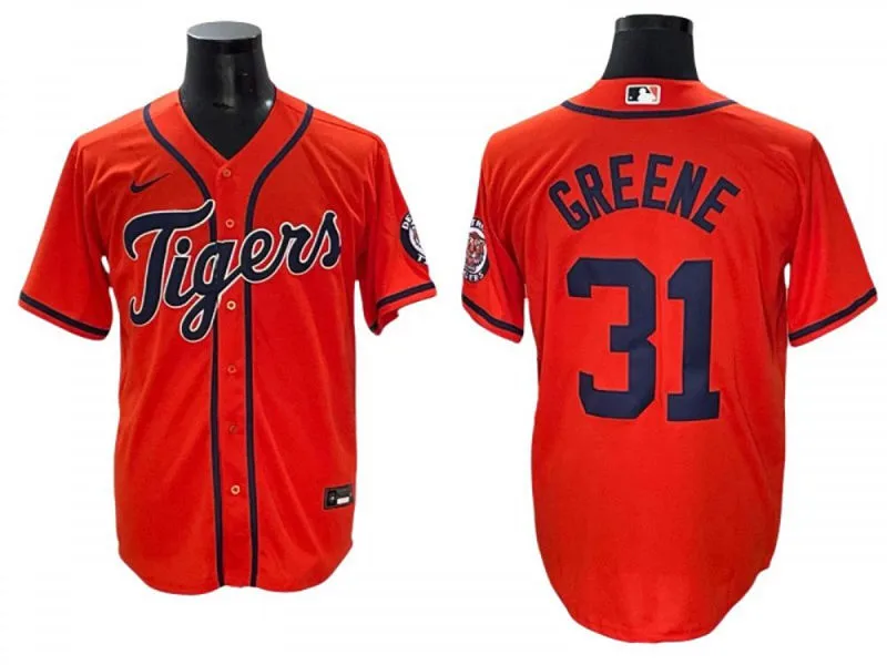 Men's Detroit Tigers #31 Riley Greene Orange Limited Player Jersey 