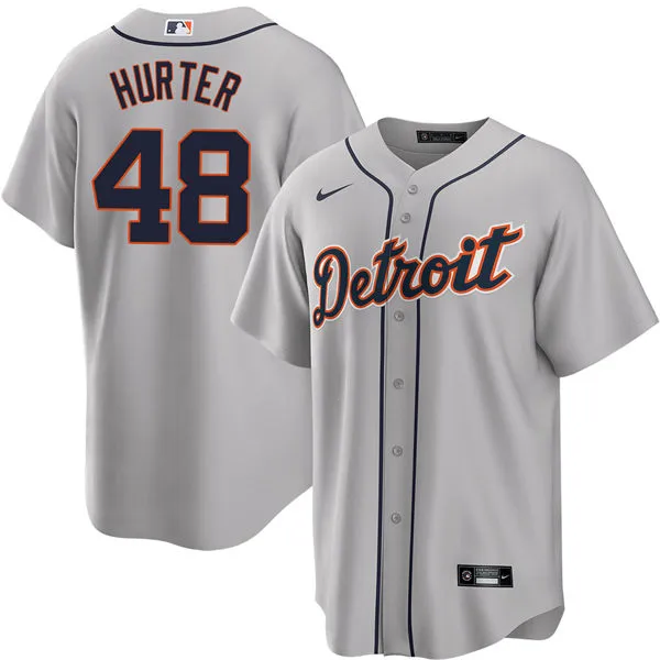 Men's Detroit Tigers #48 Brant Hurter Nike Gray Road Limited Player Jersey 