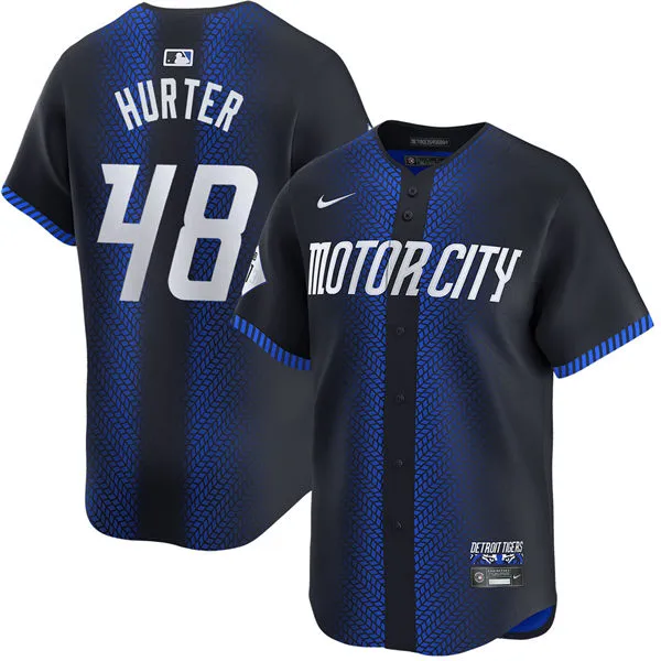 Men's Detroit Tigers #48 Brant Hurter Nike Navy 2024 City Connect Limited Jersey 