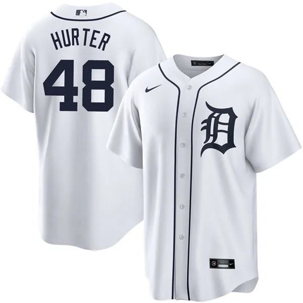 Men's Detroit Tigers #48 Brant Hurter Nike White Home Limited Player Jersey 