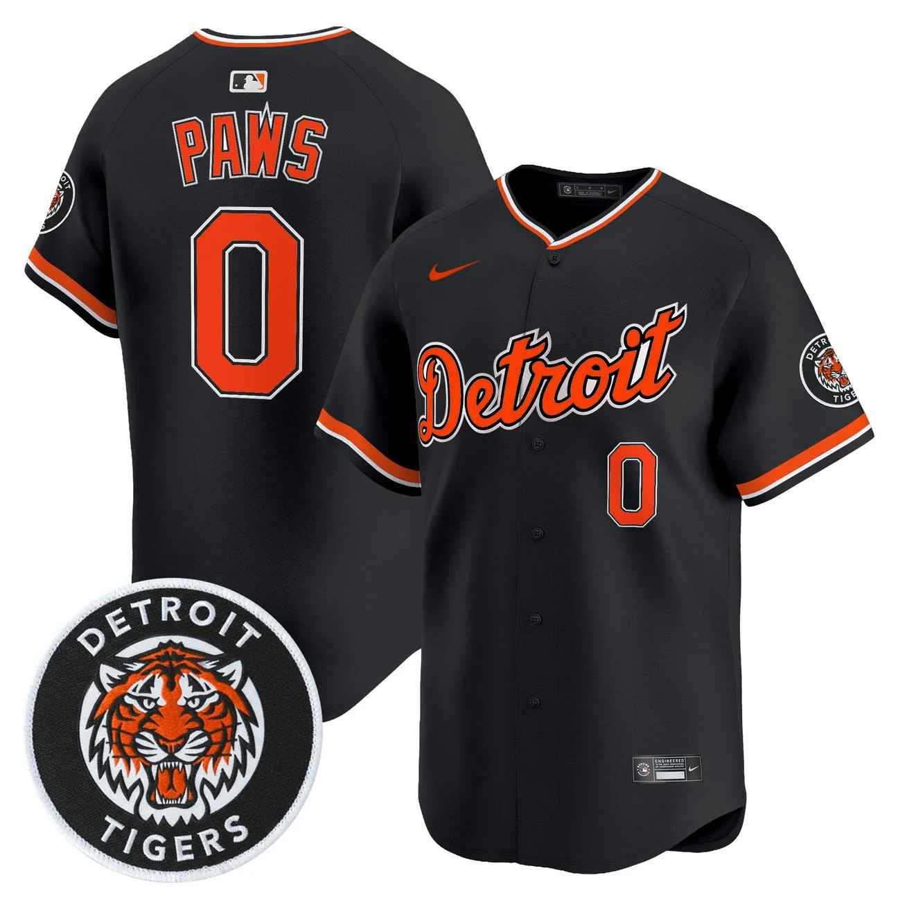 Men's Detroit Tigers 2026 Alternate Vapor Premier Limited Jersey #0 PAWS