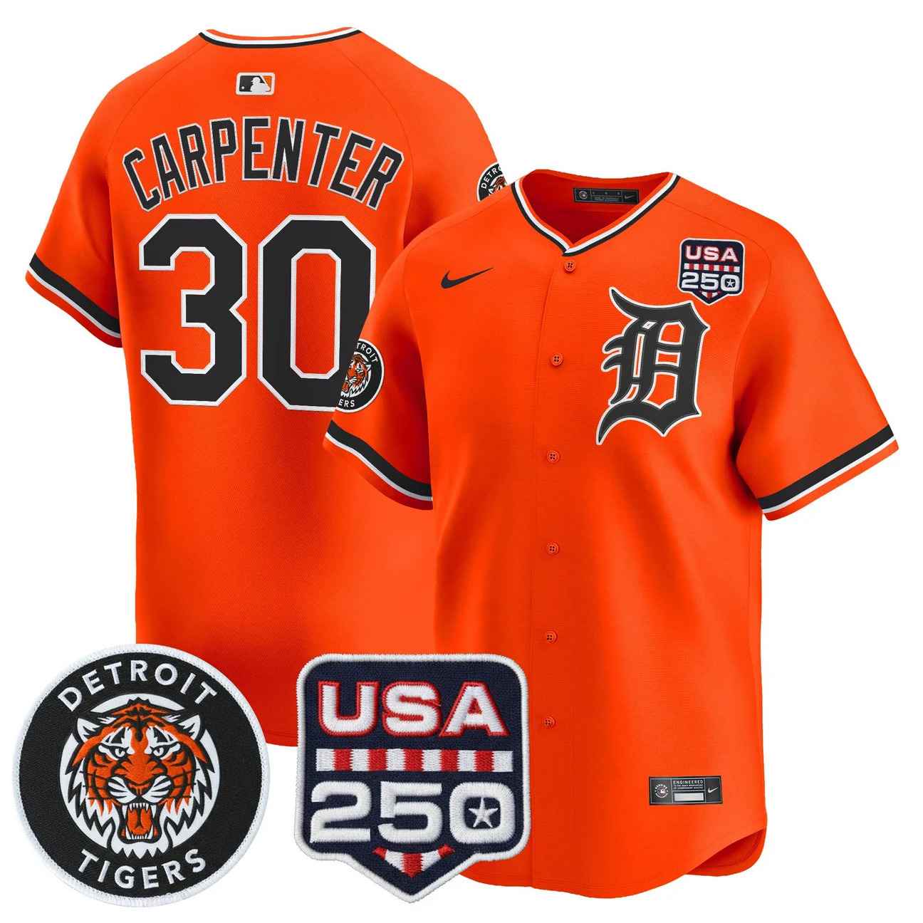 Men's Detroit Tigers 2026 Alternate Vapor Premier Limited Jersey ORANGE #30 KERRY CARPENTER