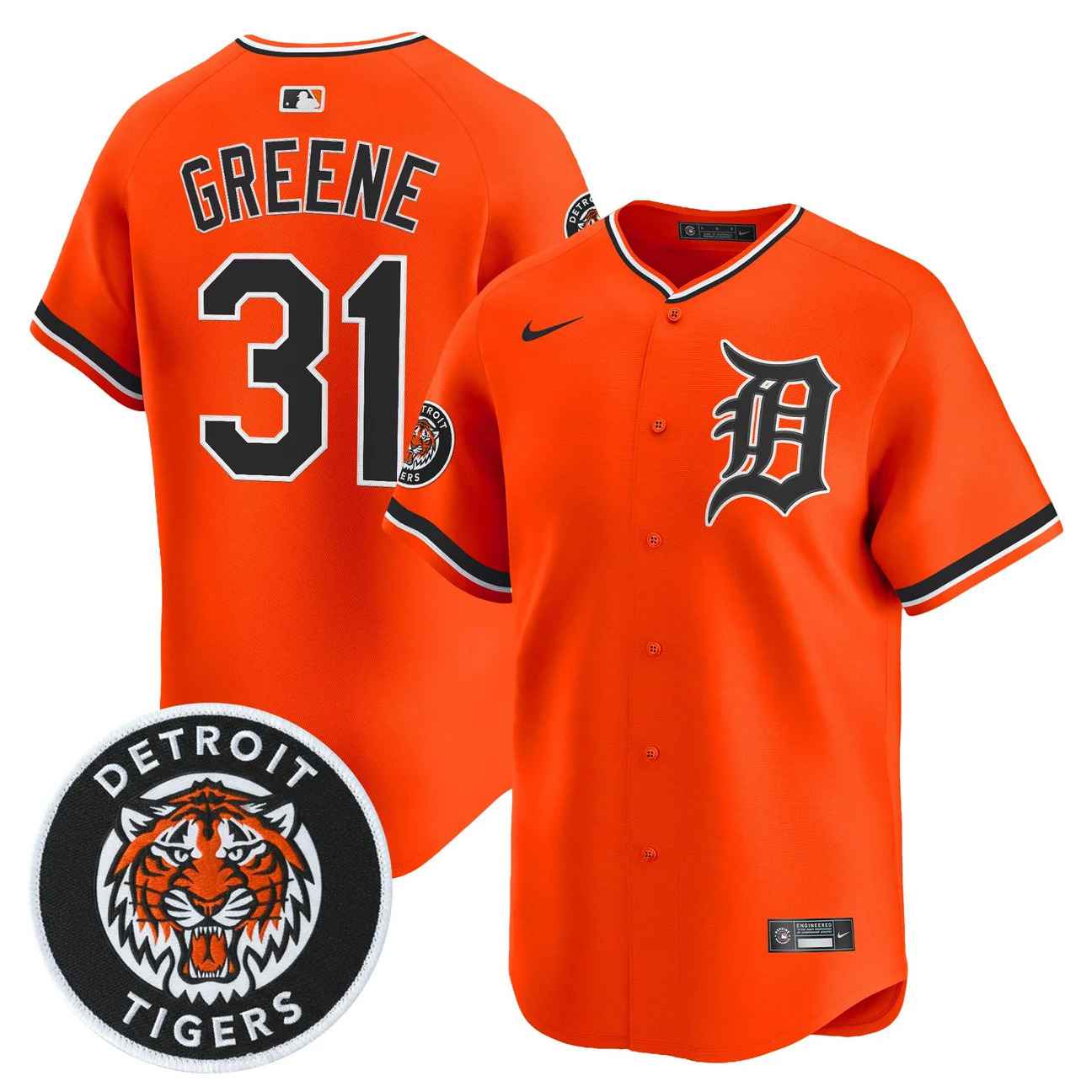 Men's Detroit Tigers 2026 Alternate Vapor Premier Limited Jersey ORANGE #31 RILEY GREENE