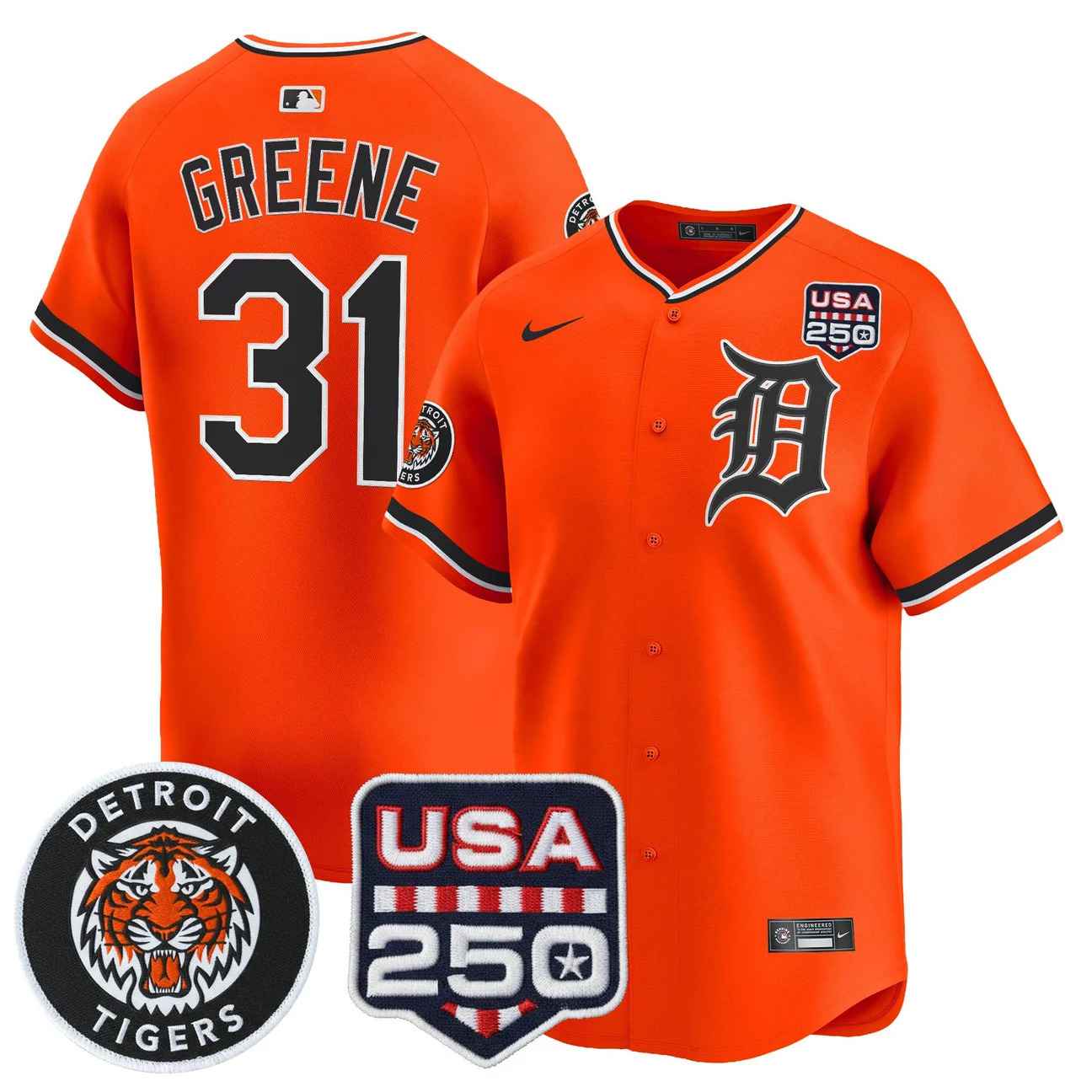 Men's Detroit Tigers 2026 Alternate Vapor Premier Limited Jersey ORANGE #31 RILEY GREENE