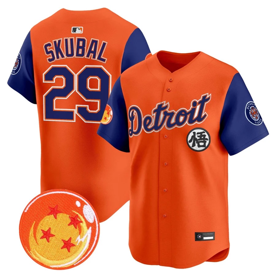Men's Detroit Tigers x Dragon Ball Vapor Premier Limited Jersey alternate #29 Tarik Skubal