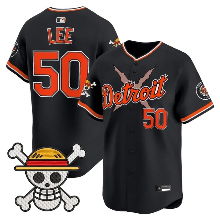 Men's Detroit Tigers x One Piece Vapor Premier Limited Jersey BLACK#50 HAO-YU LEE