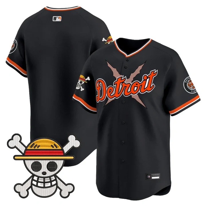 Men's Detroit Tigers x One Piece Vapor Premier Limited Jersey BLACK BLANK