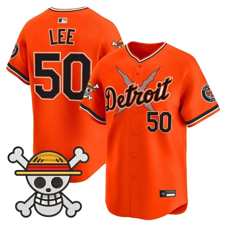 Men's Detroit Tigers x One Piece Vapor Premier Limited Jersey ORANGE#50 HAO-YU LEE