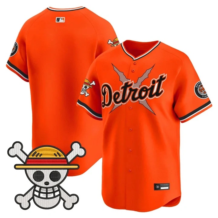 Men's Detroit Tigers x One Piece Vapor Premier Limited Jersey ORANGE BLANK