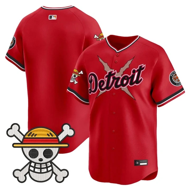 Men's Detroit Tigers x One Piece Vapor Premier Limited Jersey RED BLANK