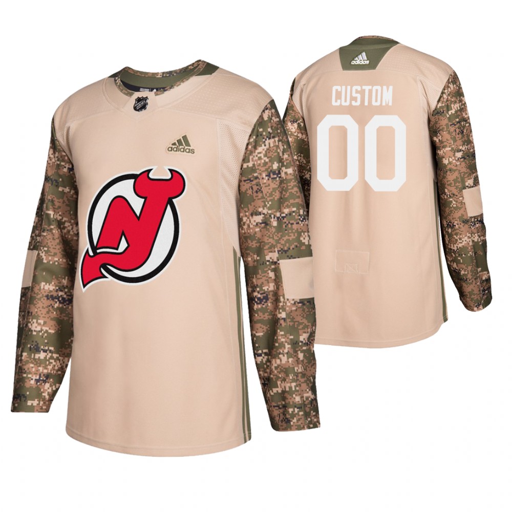 Men's Devils #00 Custom Veterans Day Jersey - Camo