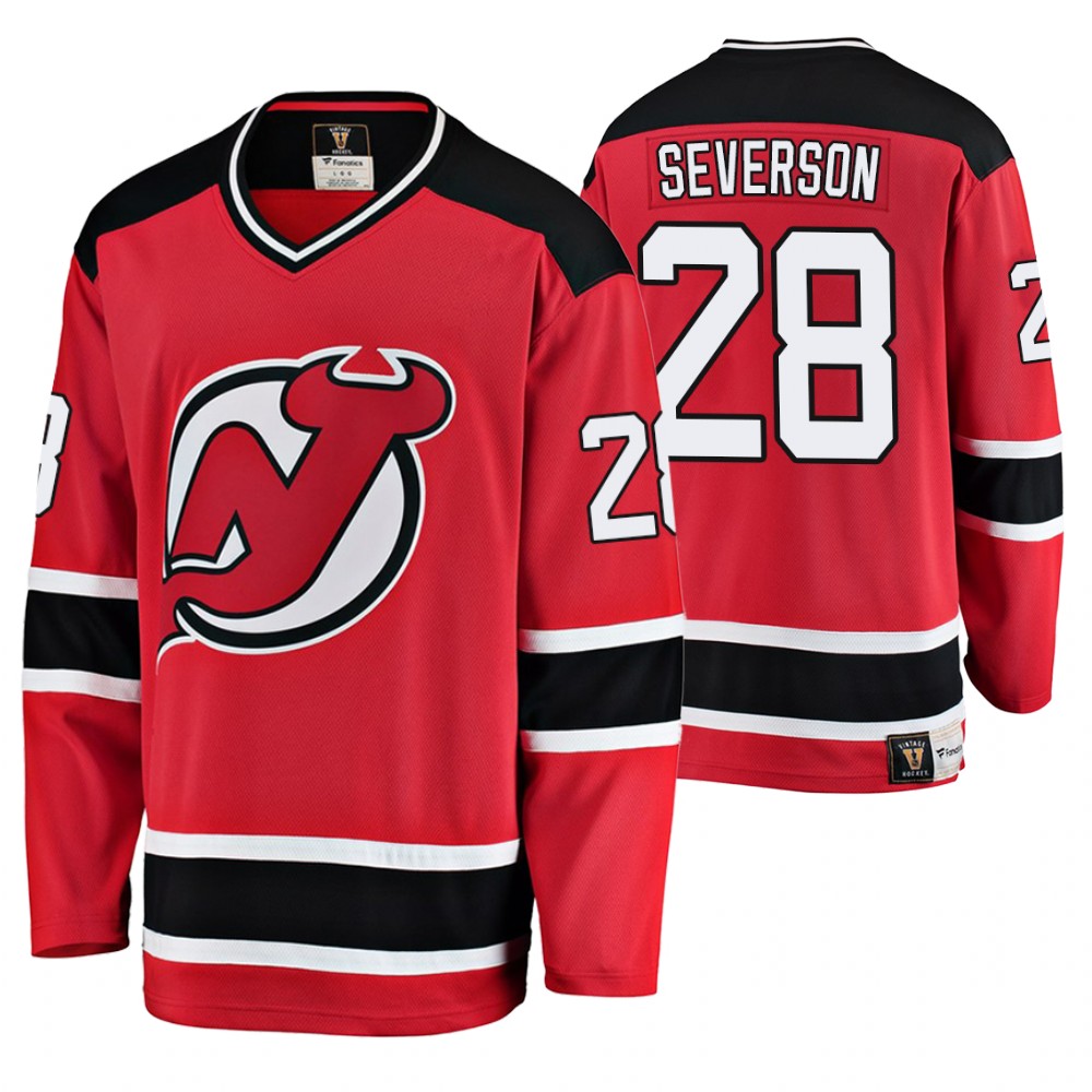 Men's Devils #28 Damon Severson Fanatics Branded Premier Breakaway Jersey Red