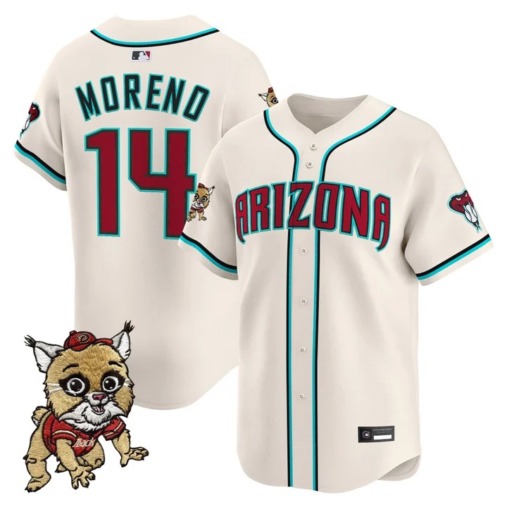 Men's Diamondbacks Baxter The Bobcat Patch Vapor Premier Limited Jersey #14 GABRIEL MORENO