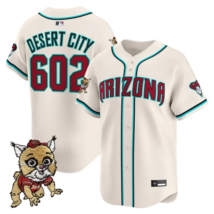 Men's Diamondbacks Baxter The Bobcat Patch Vapor Premier Limited Jersey #602 DESERT CITY
