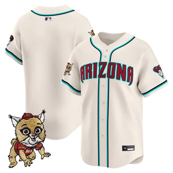 Men's Diamondbacks Baxter The Bobcat Patch Vapor Premier Limited Jersey BLANK