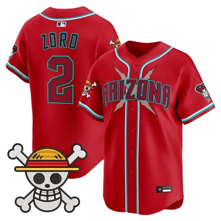 Men's Diamondbacks x One Piece Vapor Premier Limited Jersey #2 Zoro