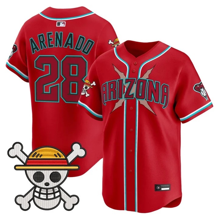 Men's Diamondbacks x One Piece Vapor Premier Limited Jersey #28 Nolan Arenado