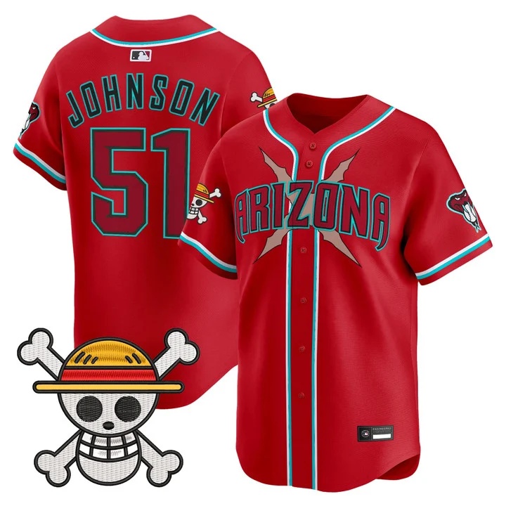 Men's Diamondbacks x One Piece Vapor Premier Limited Jersey #51 Randy Johnson