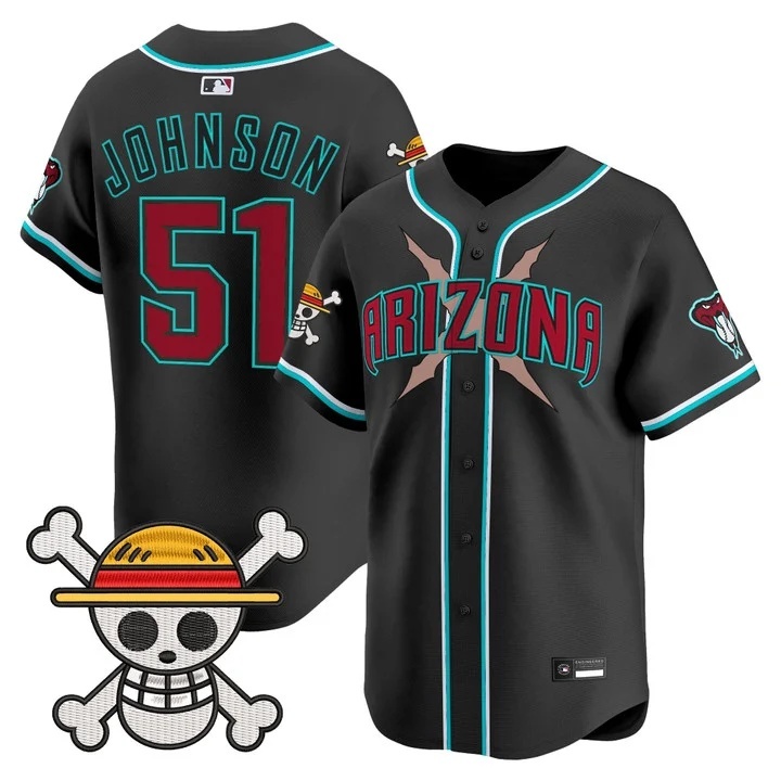 Men's Diamondbacks x One Piece Vapor Premier Limited Jersey black #51 Randy Johnson