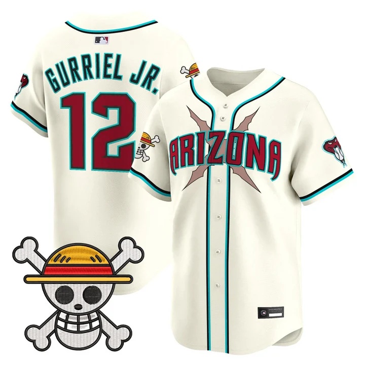 Men's Diamondbacks x One Piece Vapor Premier Limited Jersey cream #12 Lourdes Gurriel Jr.