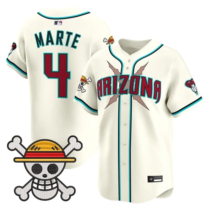 Men's Diamondbacks x One Piece Vapor Premier Limited Jersey cream #4 Ketel Marte