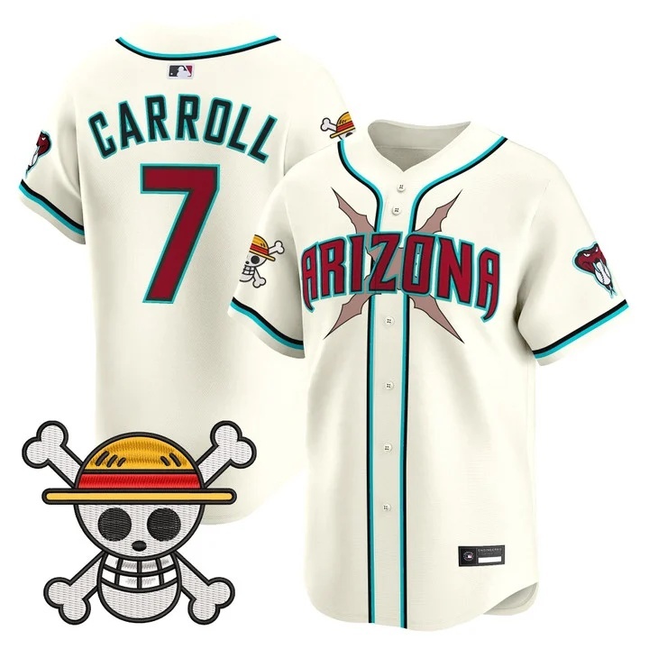 Men's Diamondbacks x One Piece Vapor Premier Limited Jersey cream #7 Corbin Carroll
