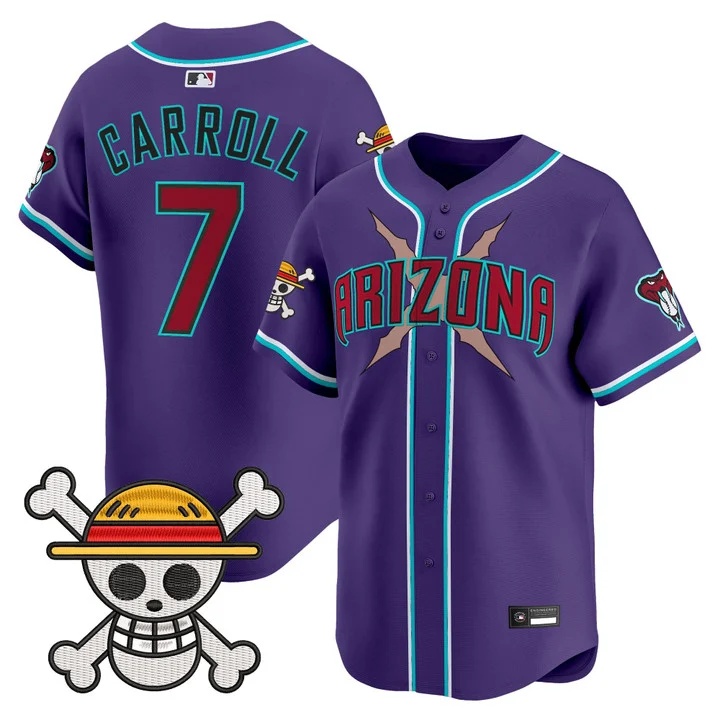 Men's Diamondbacks x One Piece Vapor Premier Limited Jersey purple #7 Corbin Carroll