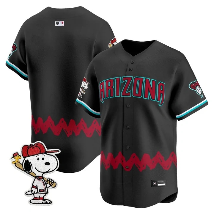 Men's Diamondbacks x Peanuts Vapor Premier Limited Jersey BLACK BLANK