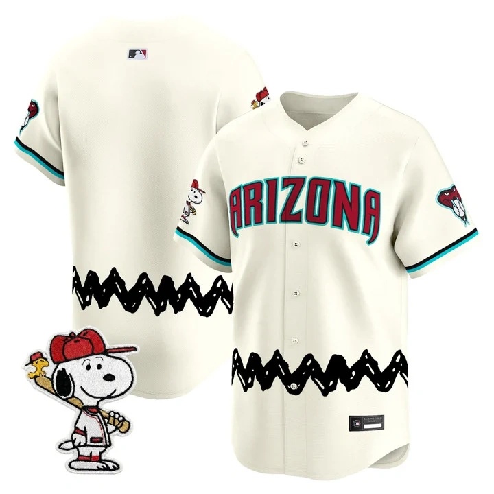 Men's Diamondbacks x Peanuts Vapor Premier Limited Jersey CREAM BLANK