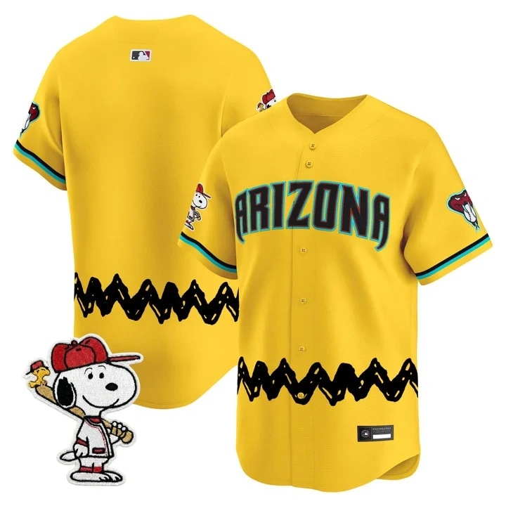 Men's Diamondbacks x Peanuts Vapor Premier Limited Jersey GOLD BLANK