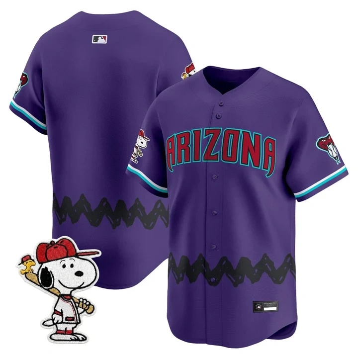 Men's Diamondbacks x Peanuts Vapor Premier Limited Jersey PURPLE BLANK