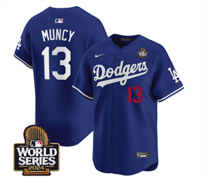 Men's Dodgers 2024 World Series Vapor Premier Limited Jersey V2 - All Stitched  ROYAL 13 MAX MUNCY