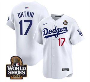 Men's Dodgers 2024 World Series Vapor Premier Limited Jersey V2 - All Stitched  WHITE 17 SHOHEI OHTANI