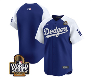 Men's Dodgers 2024 World Series Vapor Premier Limited Jersey V2 - All Stitched ALTERNATE ROYAL Blank