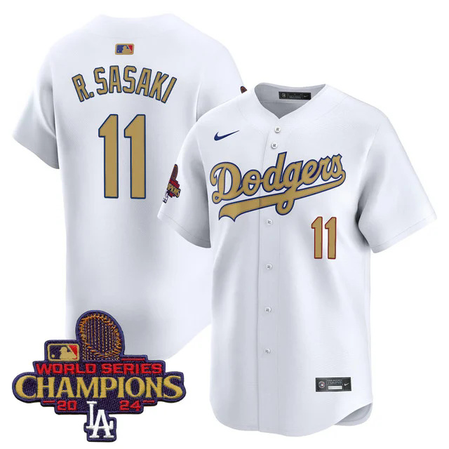 Men's Dodgers 2025 Gold Vapor Premier Limited Jersey #11 R.SASAKI.webp
