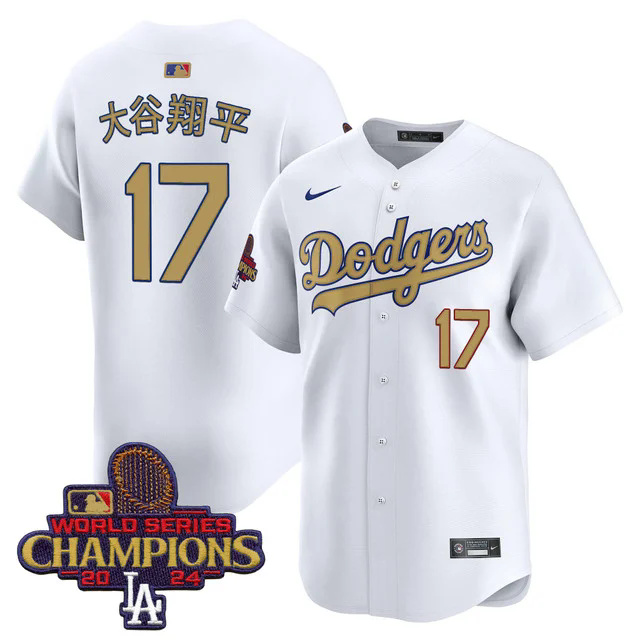 Men's Dodgers 2025 Gold Vapor Premier Limited Jersey #17 大谷翔平.webp