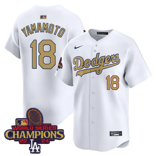 Men's Dodgers 2025 Gold Vapor Premier Limited Jersey #18 YAMAMOTO.webp