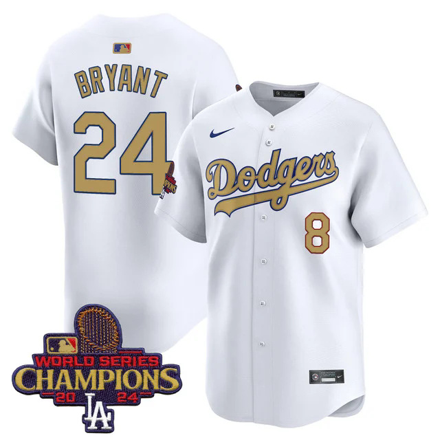 Men's Dodgers 2025 Gold Vapor Premier Limited Jersey #24 KOBE BRYANT.webp