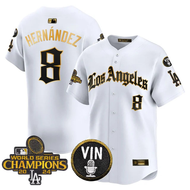 Men's Dodgers 2025 LA Gothic Style Gold Vapor Premier Limited Jersey - All Stitched white gold kike hernandez