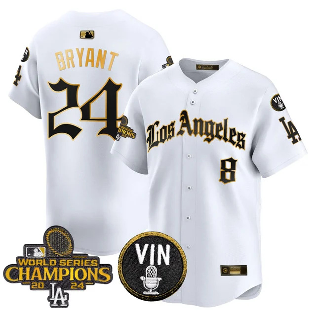 Men's Dodgers 2025 LA Gothic Style Gold Vapor Premier Limited Jersey - All Stitched whitegold kobe bryant