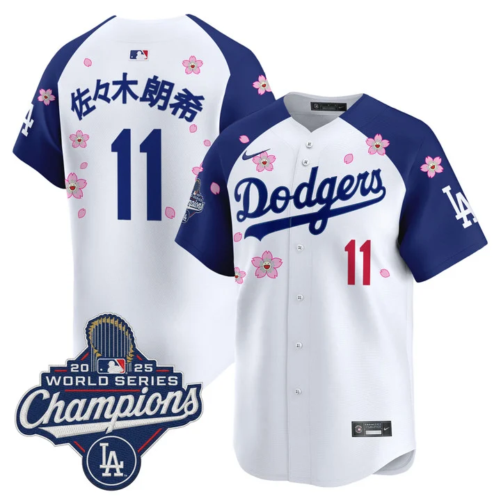 Men's Dodgers 2025 World Series Champions x Tokyo Series Vapor Premier Limited Jersey ALTERNATE#11 ROKI SASAKI(KANJI)