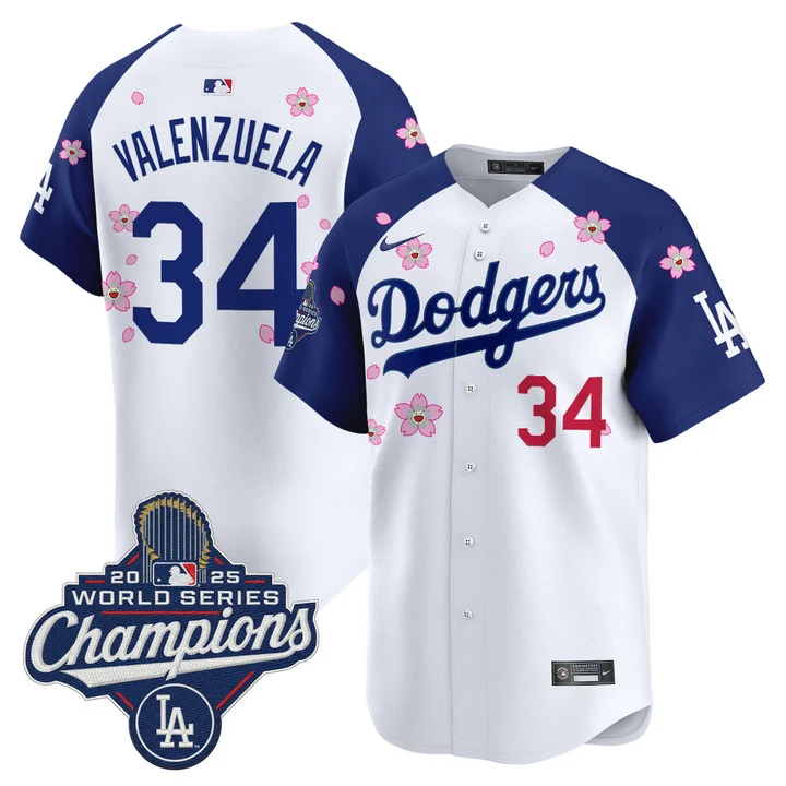 Men's Dodgers 2025 World Series Champions x Tokyo Series Vapor Premier Limited Jersey ALTERNATE#34 FERNANDO VALENZUELA