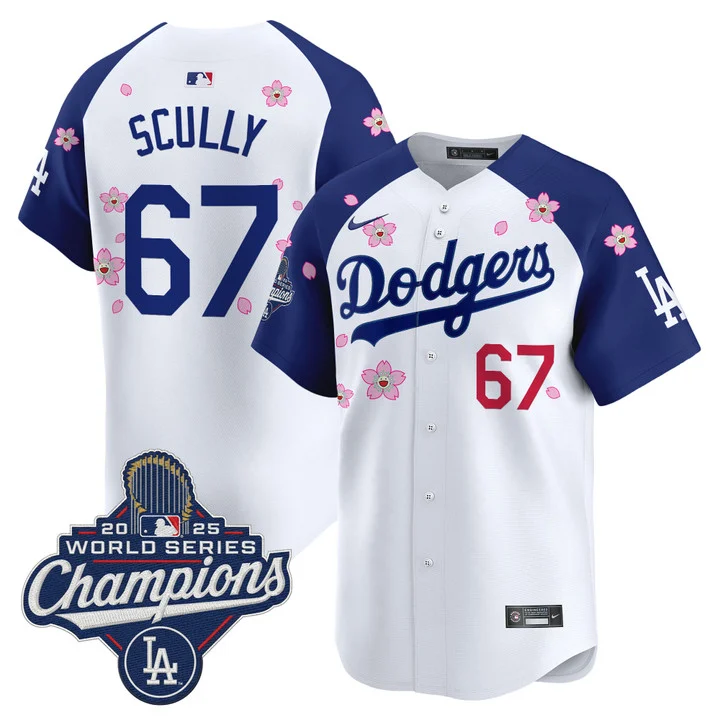 Men's Dodgers 2025 World Series Champions x Tokyo Series Vapor Premier Limited Jersey ALTERNATE#67 VIN SCULLY