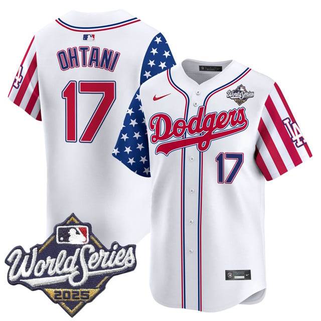 Men's Dodgers 2025 World Series Vapor Premier Limited Jersey - American Style #17 Shohei Ohtani