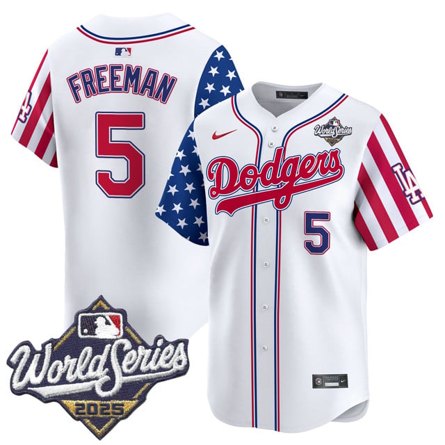 Men's Dodgers 2025 World Series Vapor Premier Limited Jersey - American Style #5 Freddie Freeman