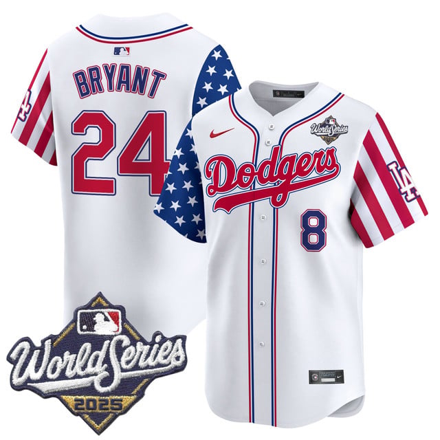 Men's Dodgers 2025 World Series Vapor Premier Limited Jersey - American Style #8 Kobe Bryant