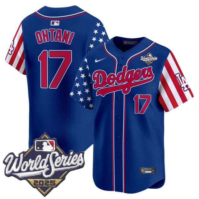 Men's Dodgers 2025 World Series Vapor Premier Limited Jersey - American Style royal #17 Shohei Ohtani