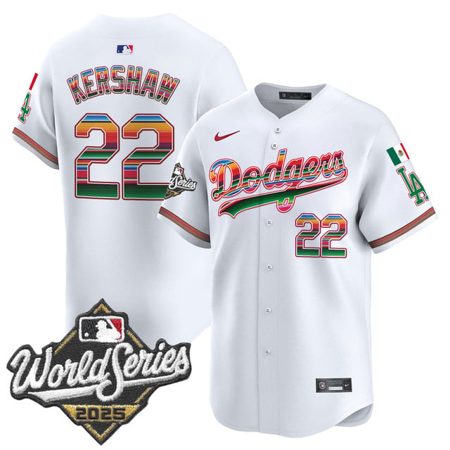 Men's Dodgers Mexico 2025 World Series Vapor Premier Limited Jersey #22 Clayton Kershaw
