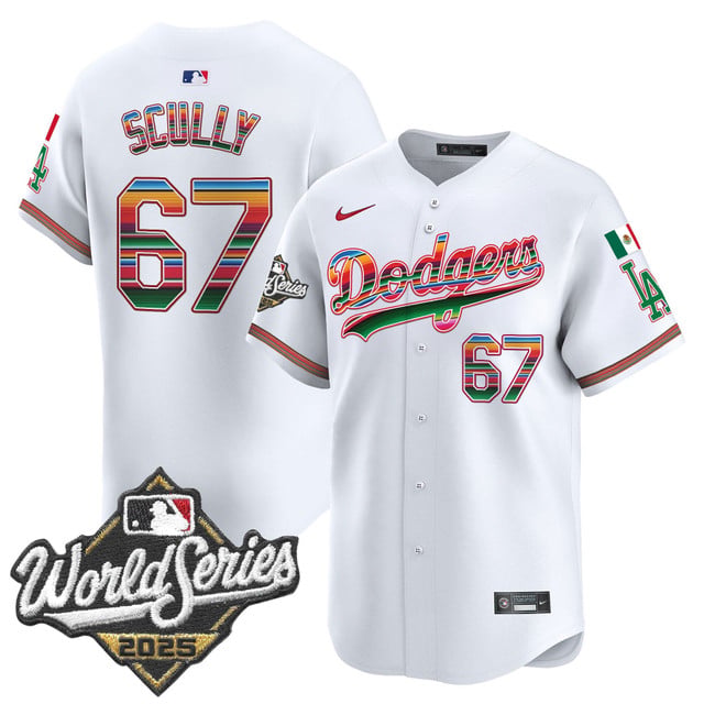 Men's Dodgers Mexico 2025 World Series Vapor Premier Limited Jersey #67 Vin Scully