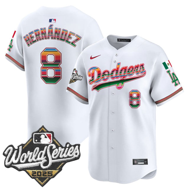 Men's Dodgers Mexico 2025 World Series Vapor Premier Limited Jersey #8 Kike Hernandez